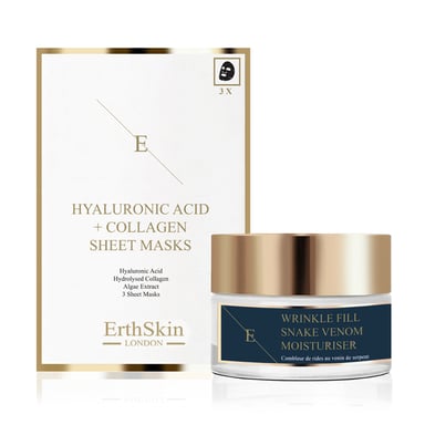 Relleno Arrugas Hidratante Veneno de Serpiente 50ml + Mascarilla Ácido Hialurónico y Colágeno - 3 hojas