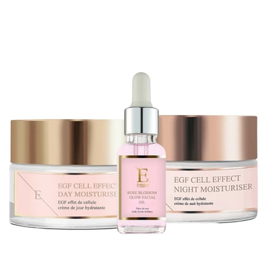EGF Cell Effect Crema hidratante de día + EGF Cell Effect Crema hidratante de noche + Aceite facial de Flor de Rosa 30ml