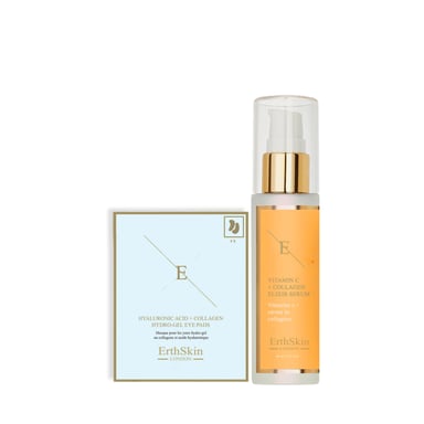 VITAMINA C + COLÁGENO ELIXIR SÉRUM 60ML + Ácido Hialurónico + Colágeno Hidrogel Contorno de Ojos 5 X 2