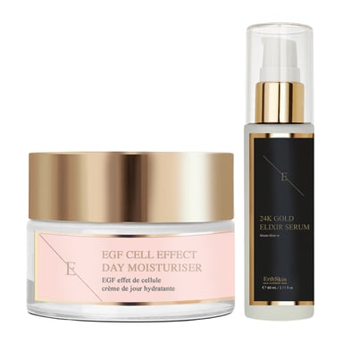 Serum Elixir Antiarrugas Oro 24K 60ml + Crema Hidratante de Día Efecto Celular EGF 50ml