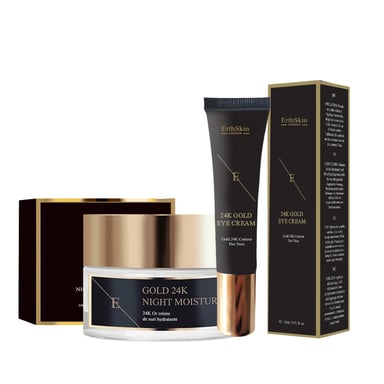 CREMA HIDRATANTE DE NOCHE ANTIARRUGAS ORO 24K+ CREMA CONTORNO DE OJOS ORO 24K