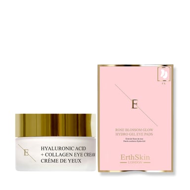 Ácido Hialurónico + Colágeno Pro Age Contorno de Ojos 30ml + Almohadillas Hidro-Gel Contorno de Ojos Flor de Rosa 5 X 2