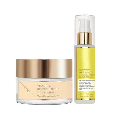 Vitamina C Hidratante Bio Aclarante 50ml + Suero Elixir Veneno de Abeja + Miel de Manuka 60ml