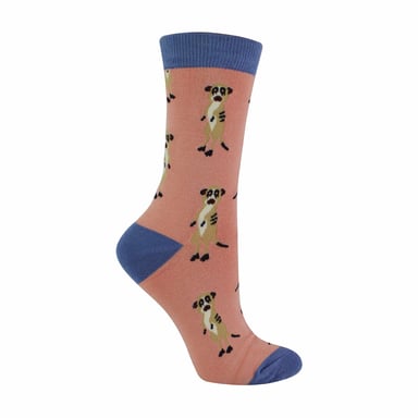 1 paquete de calcetines de bambú con estampado de animales para mujer