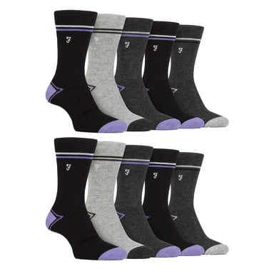 Paquete múltiple de 10 pares de calcetines de bambú brillante para hombre