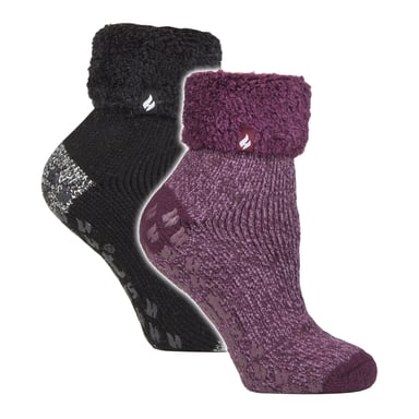 Paquete de 2 calcetines suaves de mujer con puños