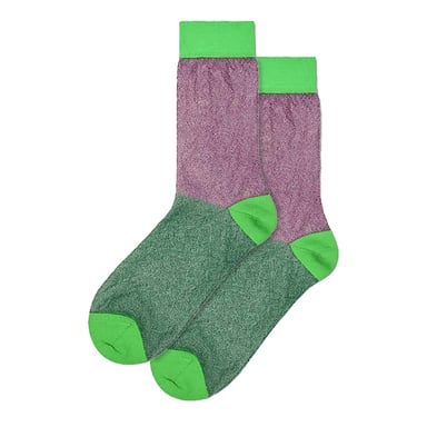Calcetines finos y coloridos con purpurina para hombre y mujer