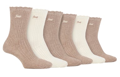 Pack de 6 calcetines de bambú para mujer con la parte superior festoneada