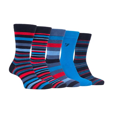 Lote de 5 calcetines de bambú con rayas brillantes para hombre