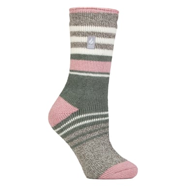 Calcetines térmicos de invierno para mujer con estampado de rayas variadas