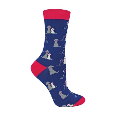 1 paquete de calcetines de bambú con estampado de perro para mujer