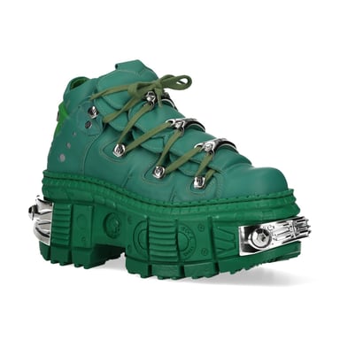 Botines góticos de piel verde metalizado New Rock M-106WALL-C29