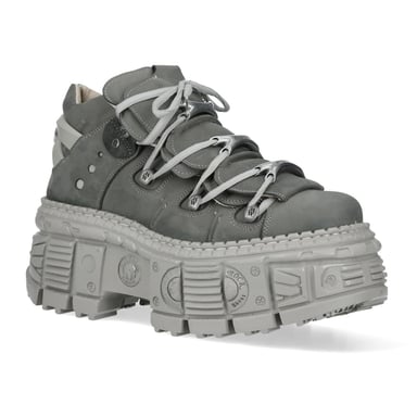 Botines góticos urbanos de cuero gris New Rock M-106WALL-C63