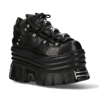 Botines negros de plataforma gruesa estilo gótico punk New Rock M-106-C181
