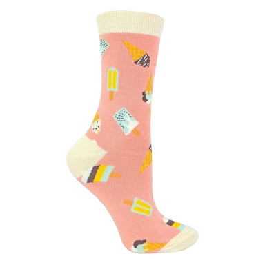 Señoras calcetines de helado | Novelty Funny Crew Bamboo Calcetines de regalo
