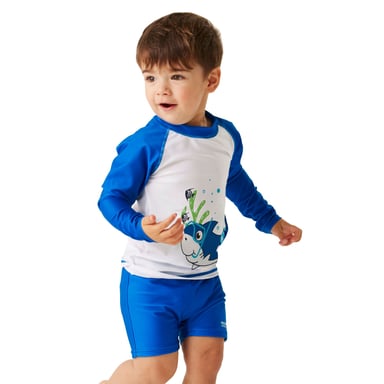 Regatta Childrens/Kids Bubbles The Shark Rash Suit (Hawaiian Blue)