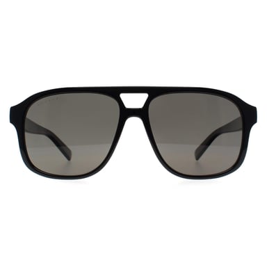 Gucci Aviator Hombre Negro Brillante Gris Polarizado GG1856S