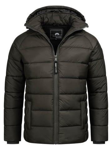 Arctic Seven Chaqueta de Invierno Acolchada para Hombre con Capucha Desmontable Gris Oscuro