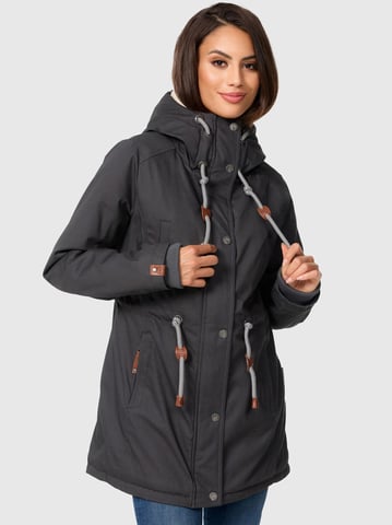 Navahoo Ireliaa Parka Mujer – Abrigo cortaviento con forro de peluche y capucha - Antracita