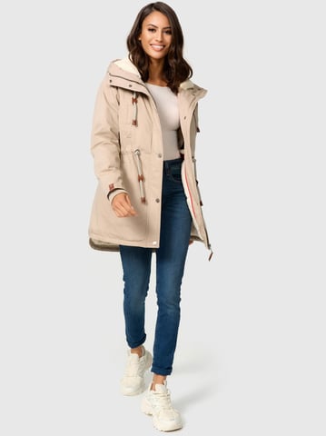 Navahoo Ireliaa Parka Mujer – Abrigo cortaviento con forro de peluche y capucha - Beige