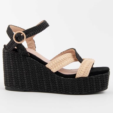 Montevita Sandalia De Cuña Salia11 Negro