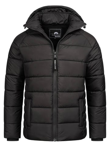 Arctic Seven Chaqueta de Invierno Acolchada para Hombre con Capucha Desmontable Negra