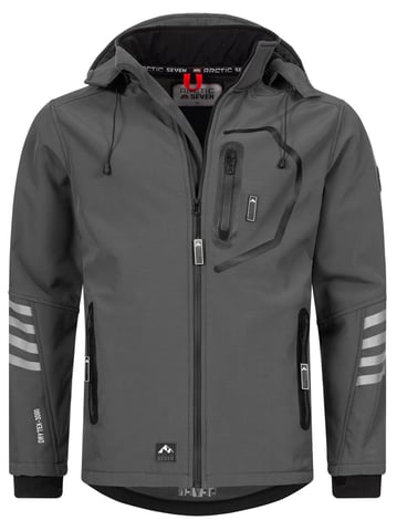 Arctic Seven Chaqueta Softshell para Hombre Chaqueta de transición – Gris-Negro