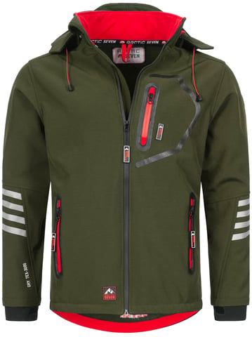 Arctic Seven Chaqueta softshell para hombre Chaqueta de transición – Rojo oliva