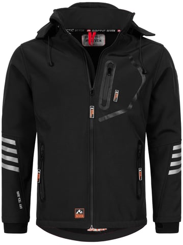 Arctic Seven Chaqueta Softshell para Hombre Chaqueta de transición – Negro-Naranja