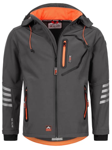 Arctic Seven Chaqueta softshell para hombre Chaqueta de transición – Gris-Naranja