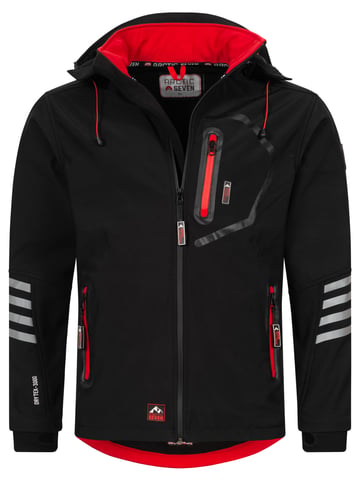 Chaqueta Softshell Arctic Seven para hombre – Negro-Rojo