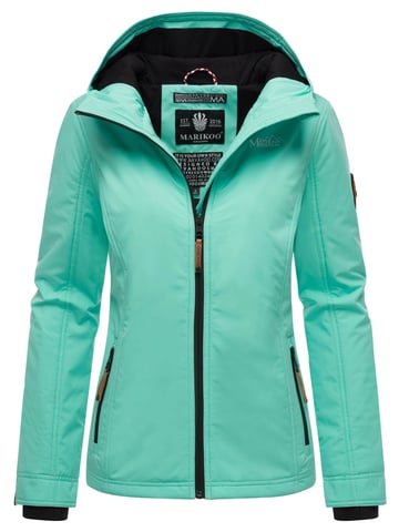 Marikoo Chaqueta ligera entretiempo mujer resistente al agua y al viento con capucha aqua green