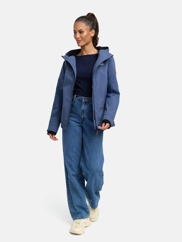 Marikoo Chaqueta ligera entretiempo mujer resistente al agua y al viento con capucha dusty blue