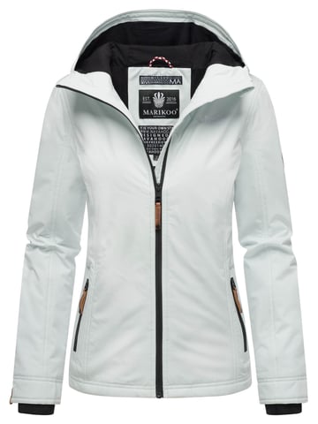 Marikoo Chaqueta ligera entretiempo mujer resistente al agua y al viento con capucha iceblue