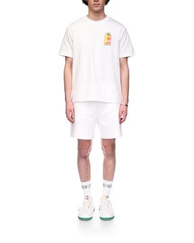 Camiseta blanca con logo en arco degradado de Casablanca