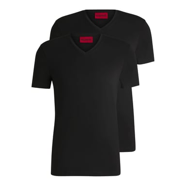 Men's Hugo 2 Pack of V-Neck T-Shirts in Black