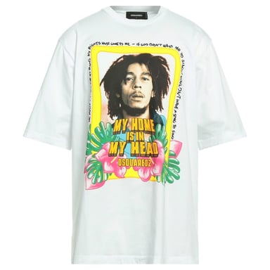 Dsquared2 Skater Fit Home Is In My Head Logo camiseta blanca