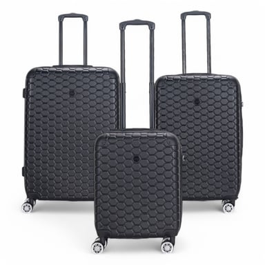 Maleta rígida expandible de ABS con 8 ruedas, color negro, para viaje, vacaciones