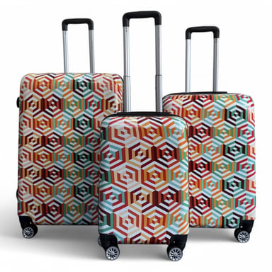 Maleta rígida expandible con estampado degradado de 8 ruedas y colores vibrantes