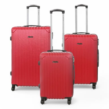 Maleta de cabina rígida de ABS roja con 8 ruedas para viaje