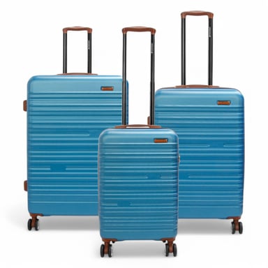 Maleta rígida expandible de ABS azul con 8 ruedas, resistente, para viajes y vacaciones