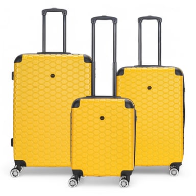 Maleta rígida expandible de ABS con 8 ruedas, color amarillo, para viaje, vacaciones