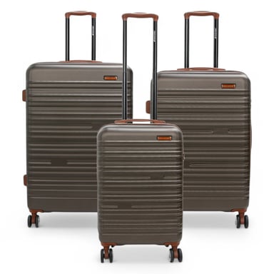 Maleta rígida expandible de ABS con 8 ruedas, color marrón café, resistente, para viajes y vacaciones