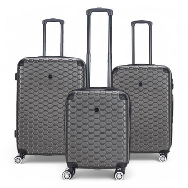 Maleta rígida expandible de ABS con 8 ruedas, color negro carbón, para viaje, vacaciones