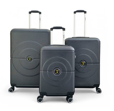 Maleta de viaje robusta de ABS con carcasa rígida y 8 ruedas, color negro