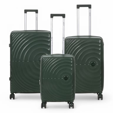 Maleta de cabina expandible de 8 ruedas y carcasa rígida verde oscuro