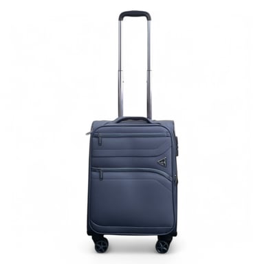 Maleta de cabina Soft Shell gris de nailon de 55 x 37 x 20 cm, apta para Easyjet y Ryanair.