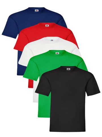 Paquete de 5 camisetas para niños de Fruit of The Loom