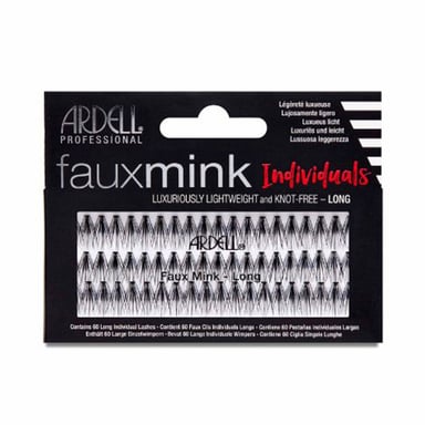 Faux Mink Pestañas Individuales Negras #long