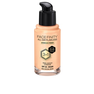 Facefinity All Day Flawless 3 In 1 Foundation #w33-crystal Beige 30 ml